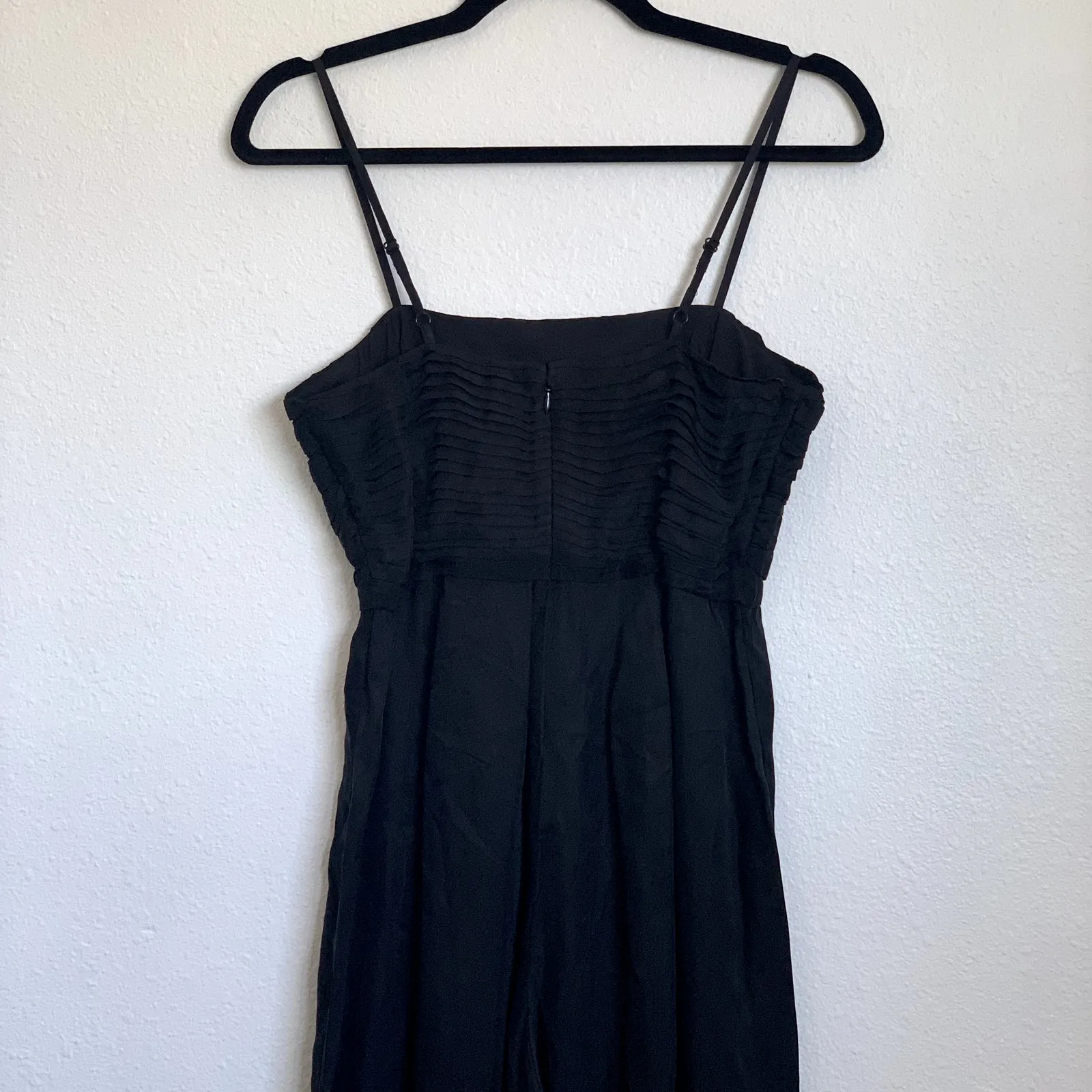 NWT Madewell Sz 0 Ruffle Ruched Straight Leg Crop Jumpsuit in Black NO119 - Image 10