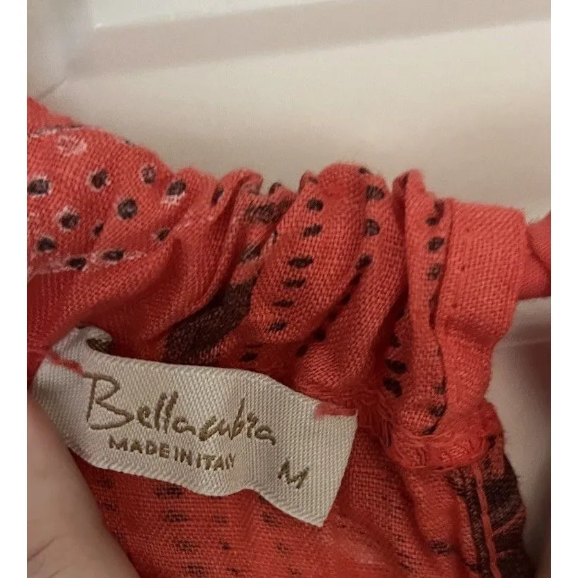 Bellambra Linen Tie Neck Midi Dress Blue Tie Dye Made in Italy Size M Red Size M - Image 7