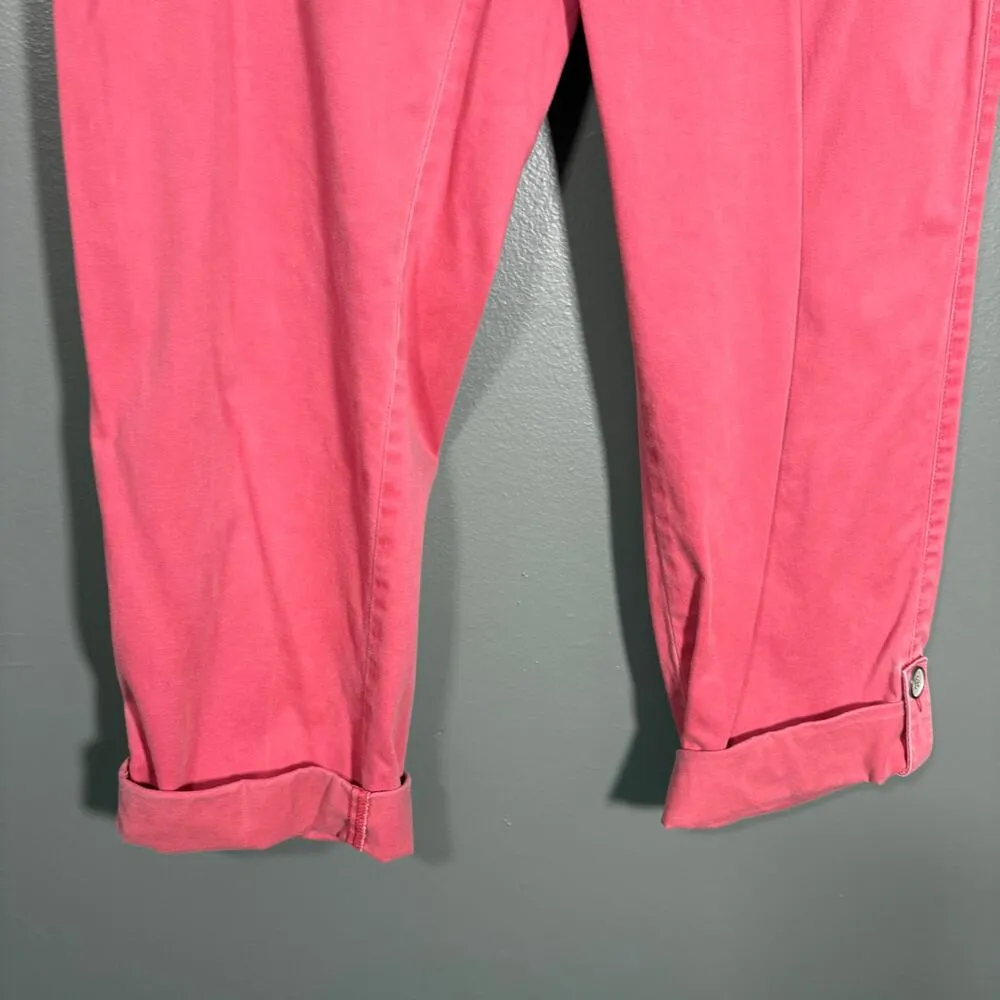 J Jill Women's Pink Beach Roll Tab Leg Capri Pants - Image 3