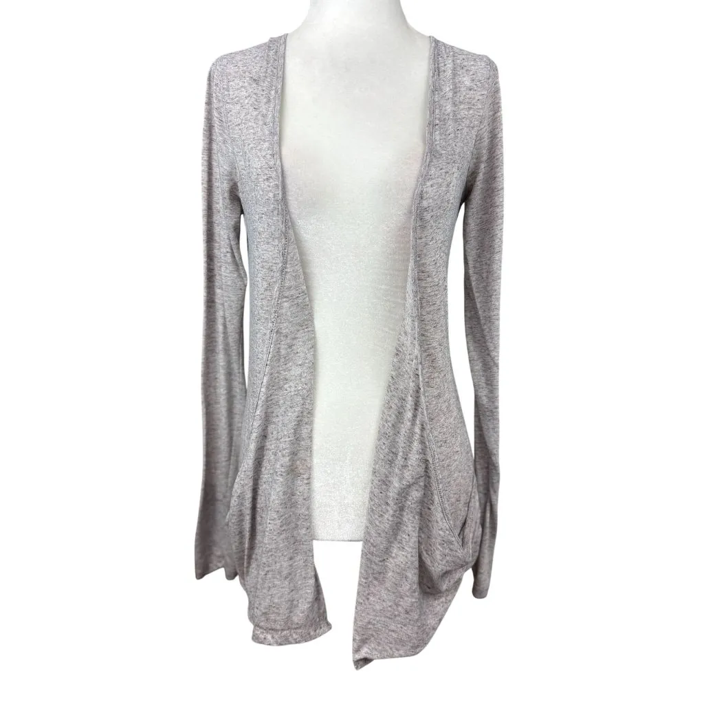 Maurices Chic Cardigan Sweater Knit S Gray Open Front Long Linen Blend Cozy - Image 3