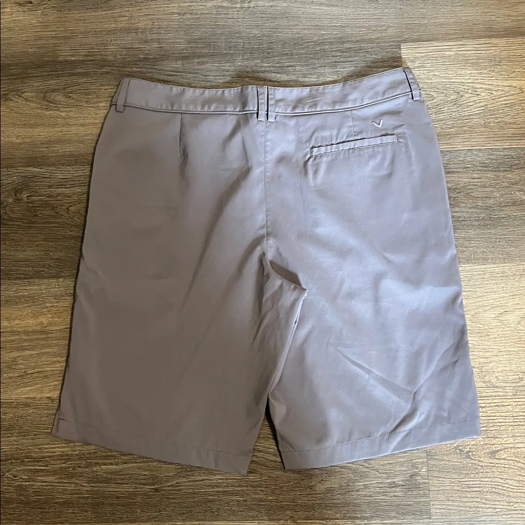 Callaway Women's Golf Shorts Gray Flat Front Polyester Slit Leg Size 16 - Image 2