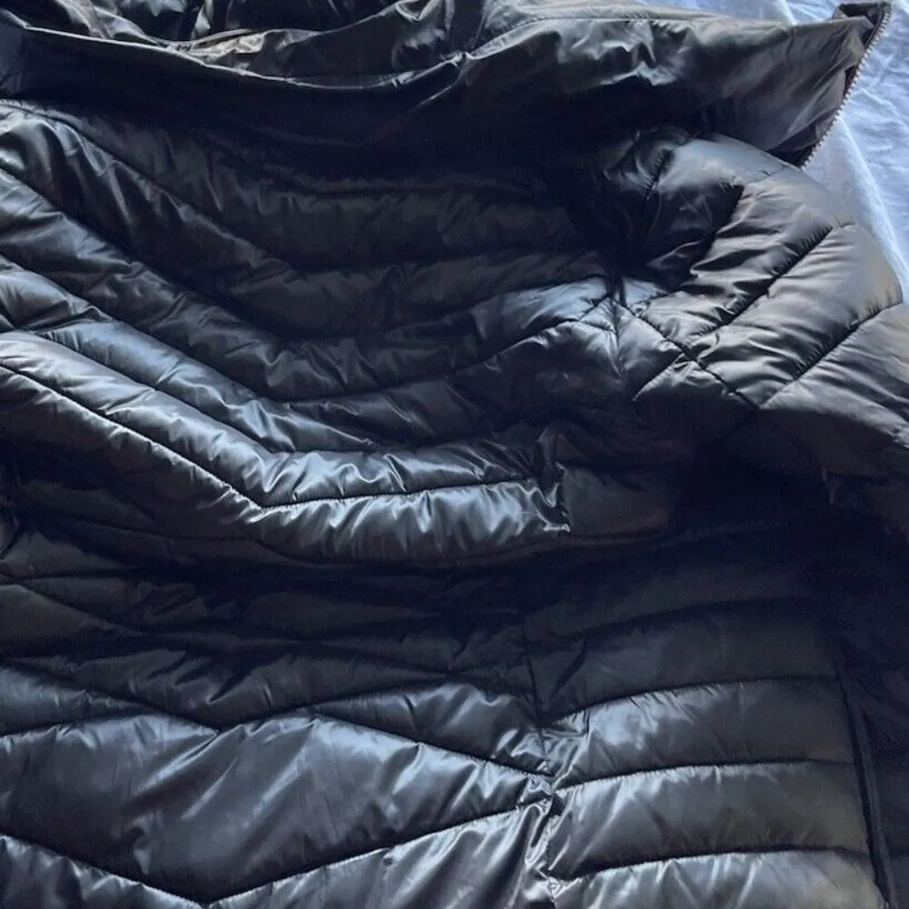 Karl Lagerfeld Packable Puffer Jacket Quilted Hooded Waist Coat Women’s Sz S - Image 15