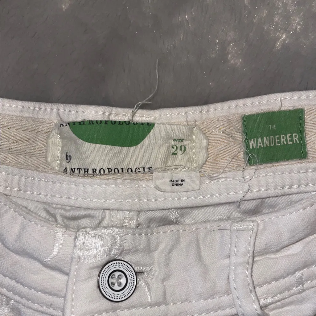 Pilcro by Anthropologie White Embroidered "The Wanderer" Shorts - Image 2