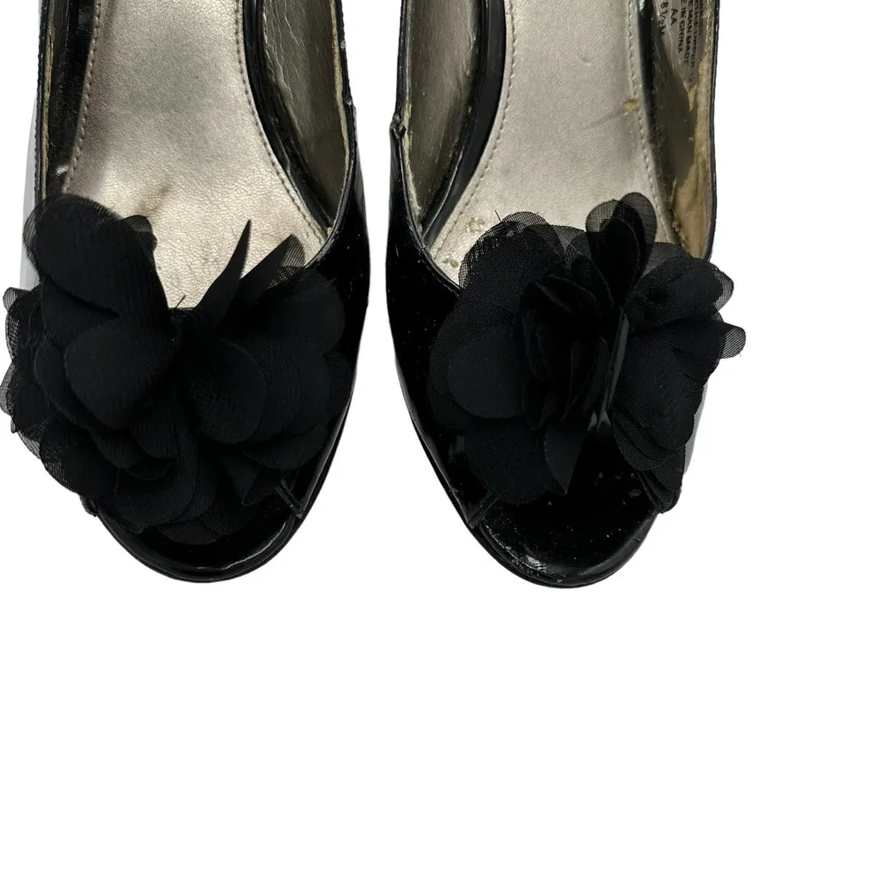 BANDOLINO BLACK SLINGBACK HEELS WITH BOW SIZE 8.5M - Image 2