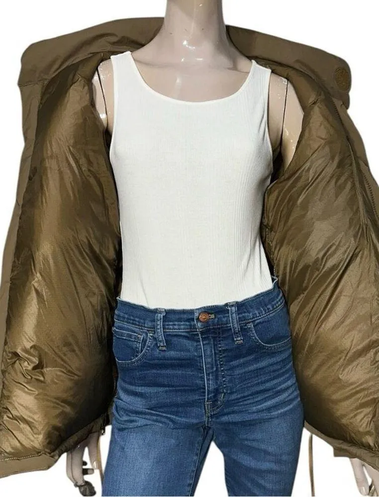 The North Face x HYKE Women’s XL Army Olive Tan Green Down Puffer Jacket - Image 8