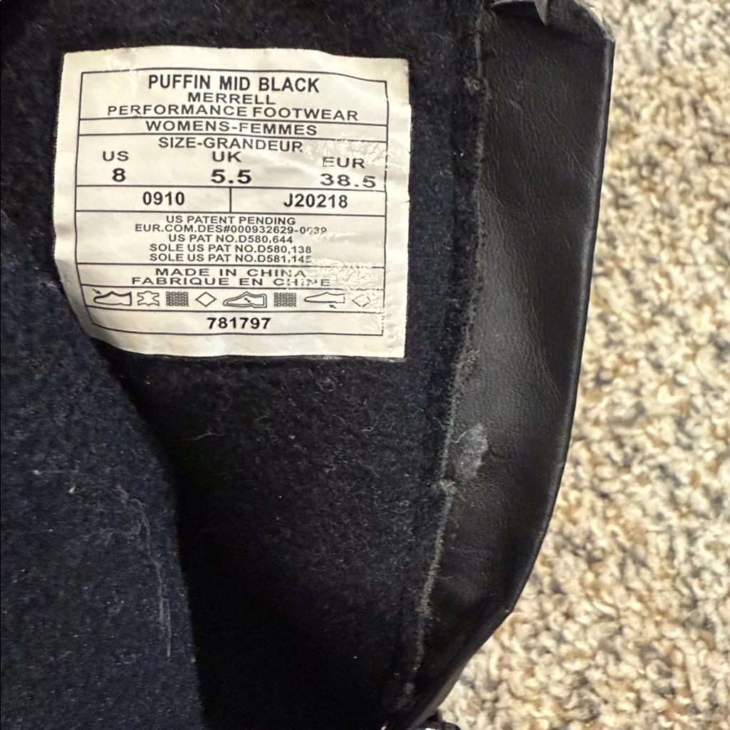 Merrell Puffin Mid Black Suede Winter Bootie 8 - Image 7