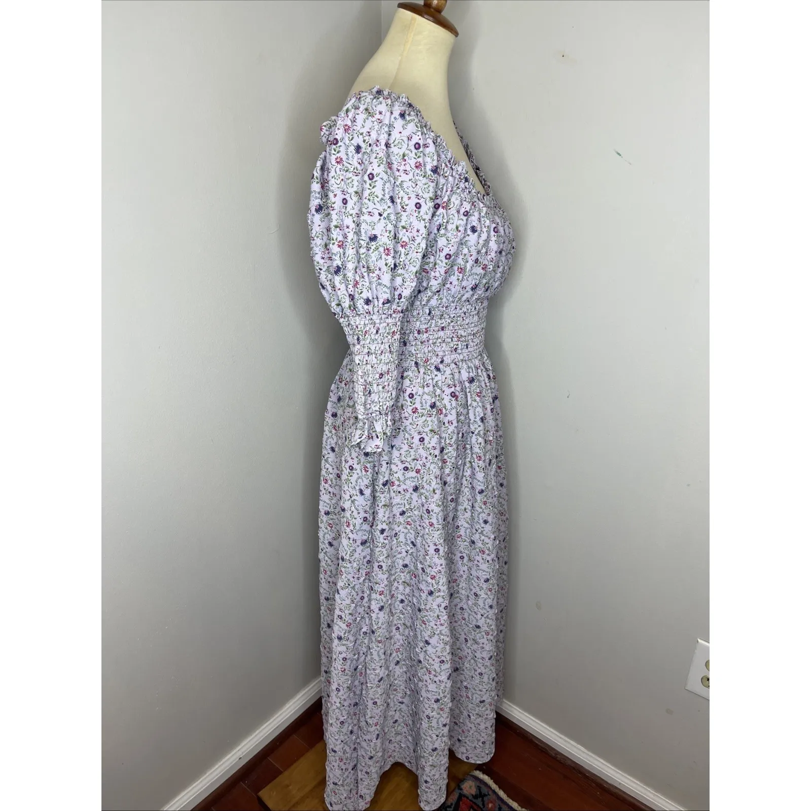 Tuckernuck Hyacinth House Lilac Ruched Neck Cali Midi‎ Dress Small S - Image 6