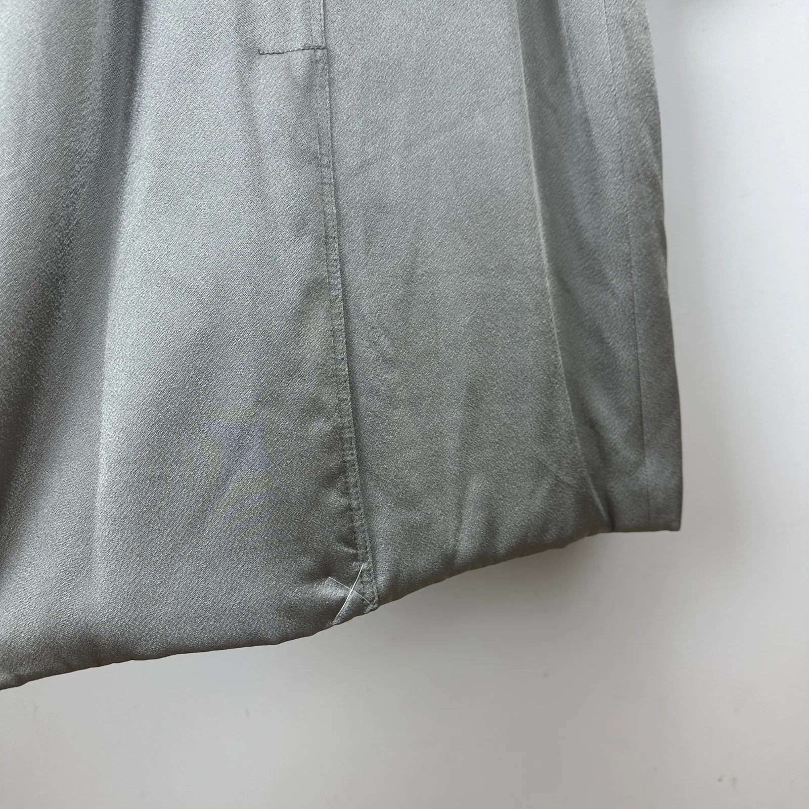J.Crew Relaxed Trench Coat Satin Crepe Mid Length Silver Gray Insulated US 2 NWT - Image 11