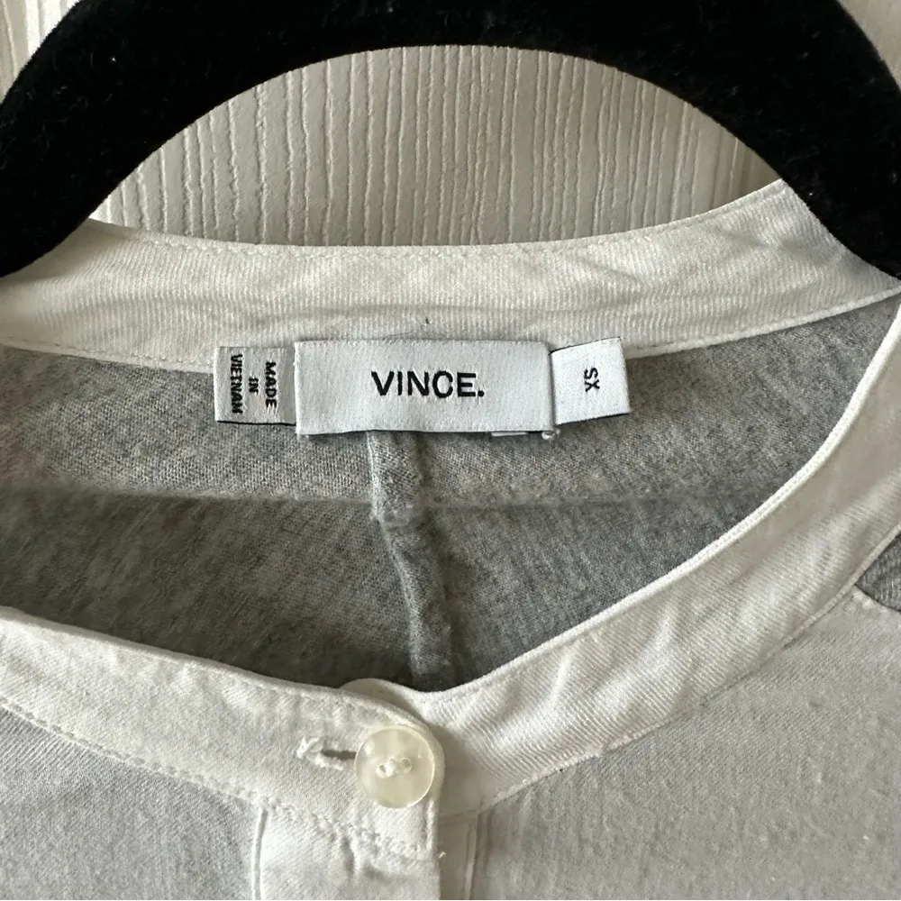 Vince Mixed Media Long Sleeve Button Down XS - Image 2