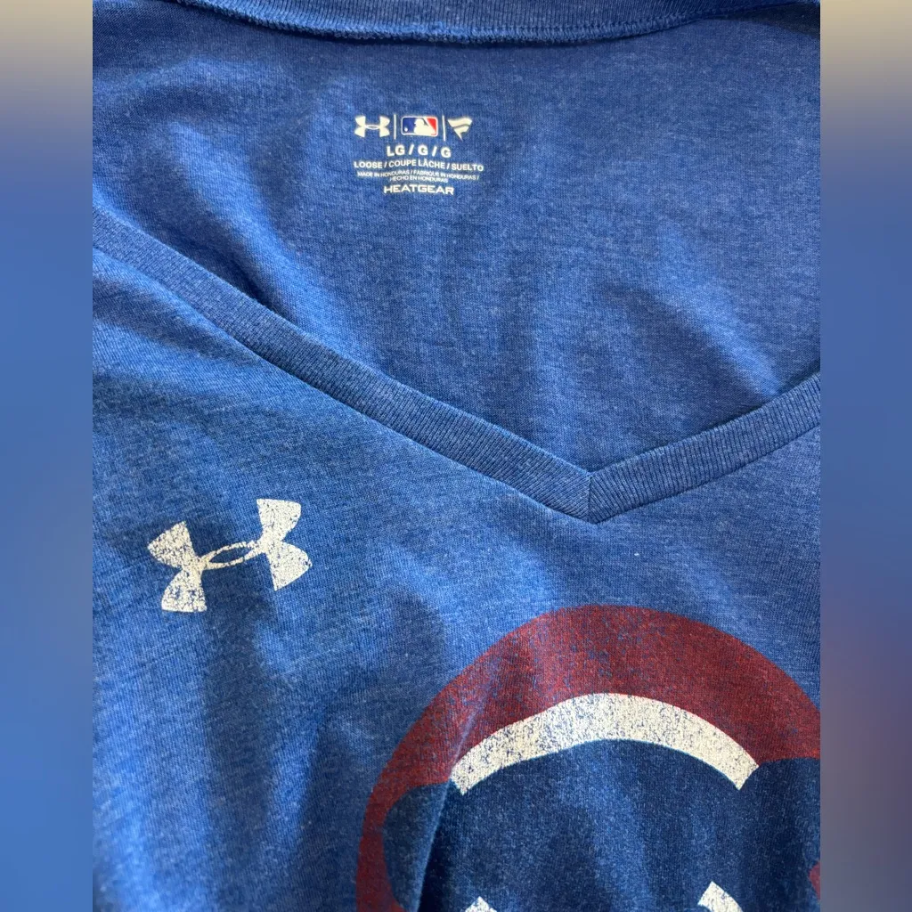 Under Armour Chicago Cubs Blue HeatGear Tee Size L - Image 3