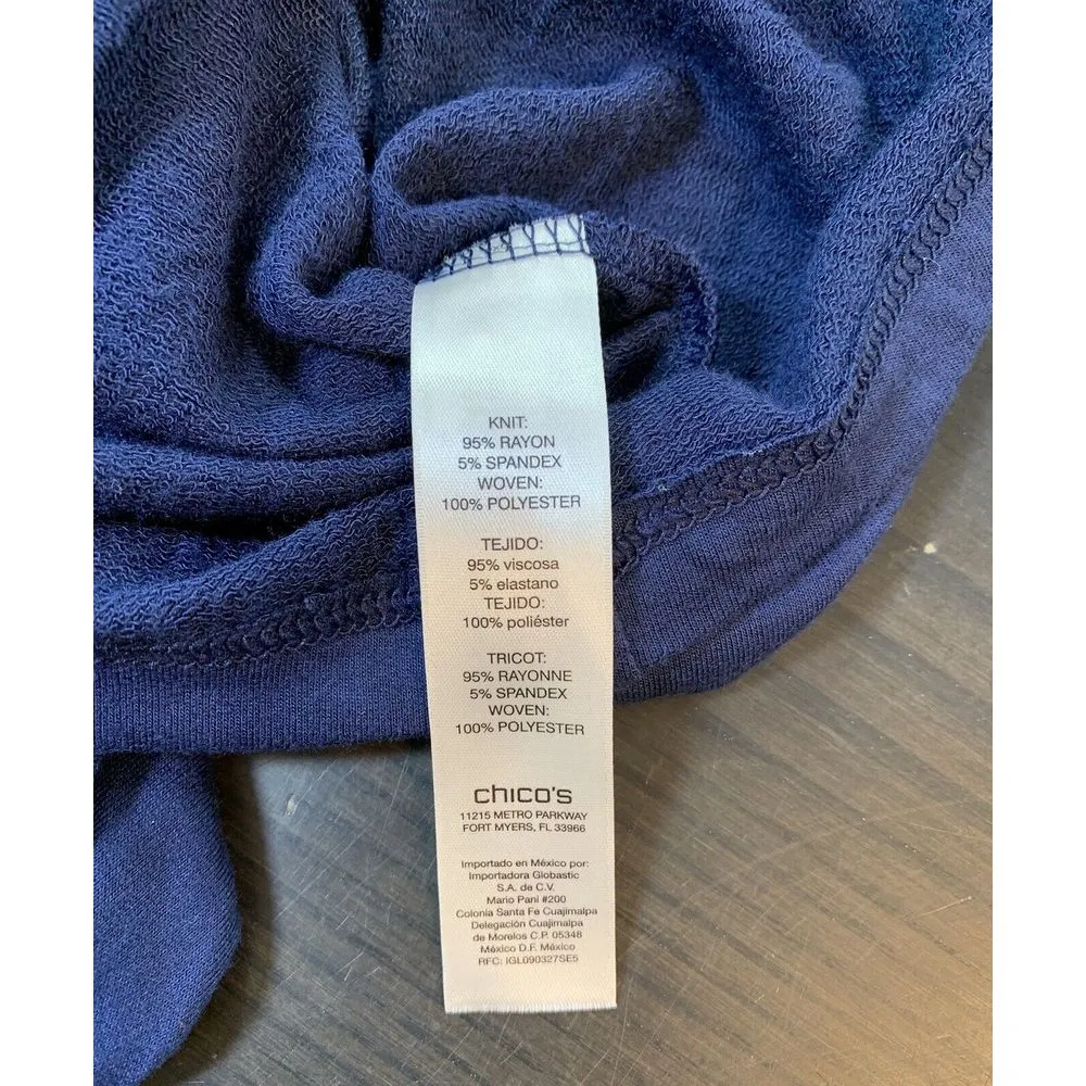 Chico's Zenergy Cardigan Women's Sz 3‎ 16 Open Lagenlook Blue Loungewear Plus - Image 4