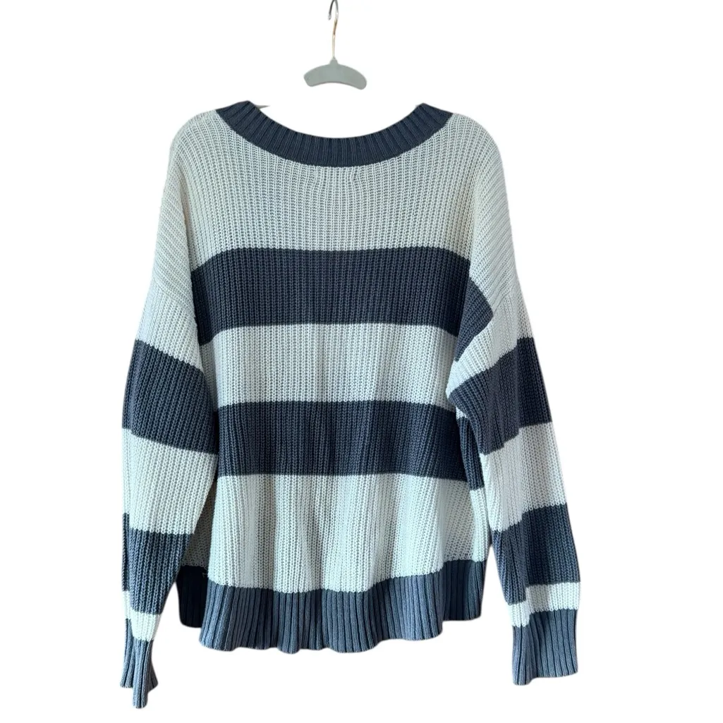 American Eagle Outfitters Striped V-Neck Sweater - Image 2