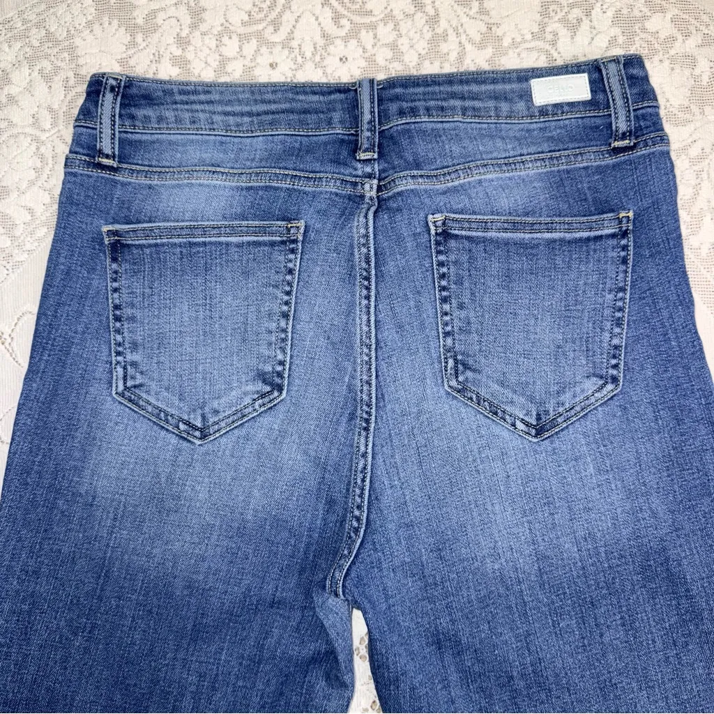 Cello Women's or Juniors High Rise Blue Ruffle Frayed Hem Cropped Jeans Size 11 - Image 8