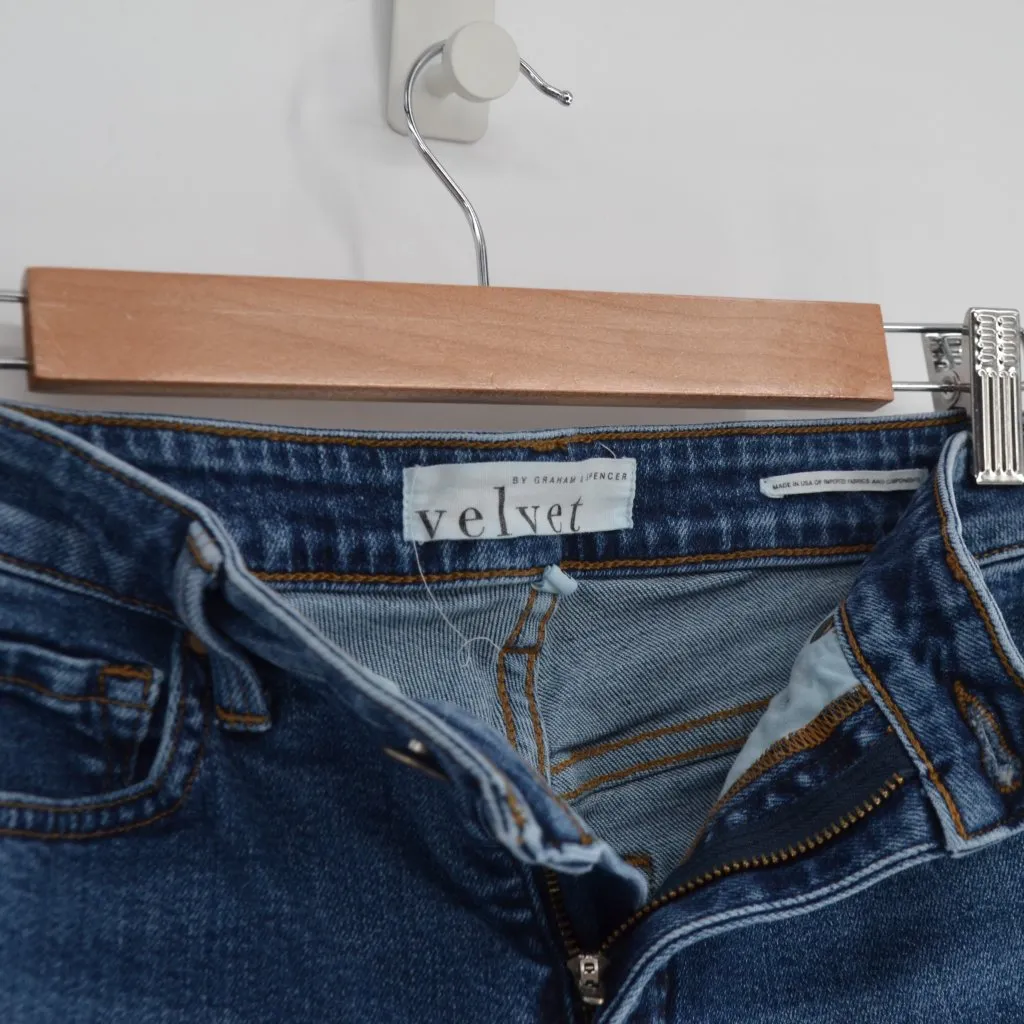 Velvet Graham & Spencer Victoria High Rise Straight Leg Jeans in Anchor Wash 25 Blue - Image 5