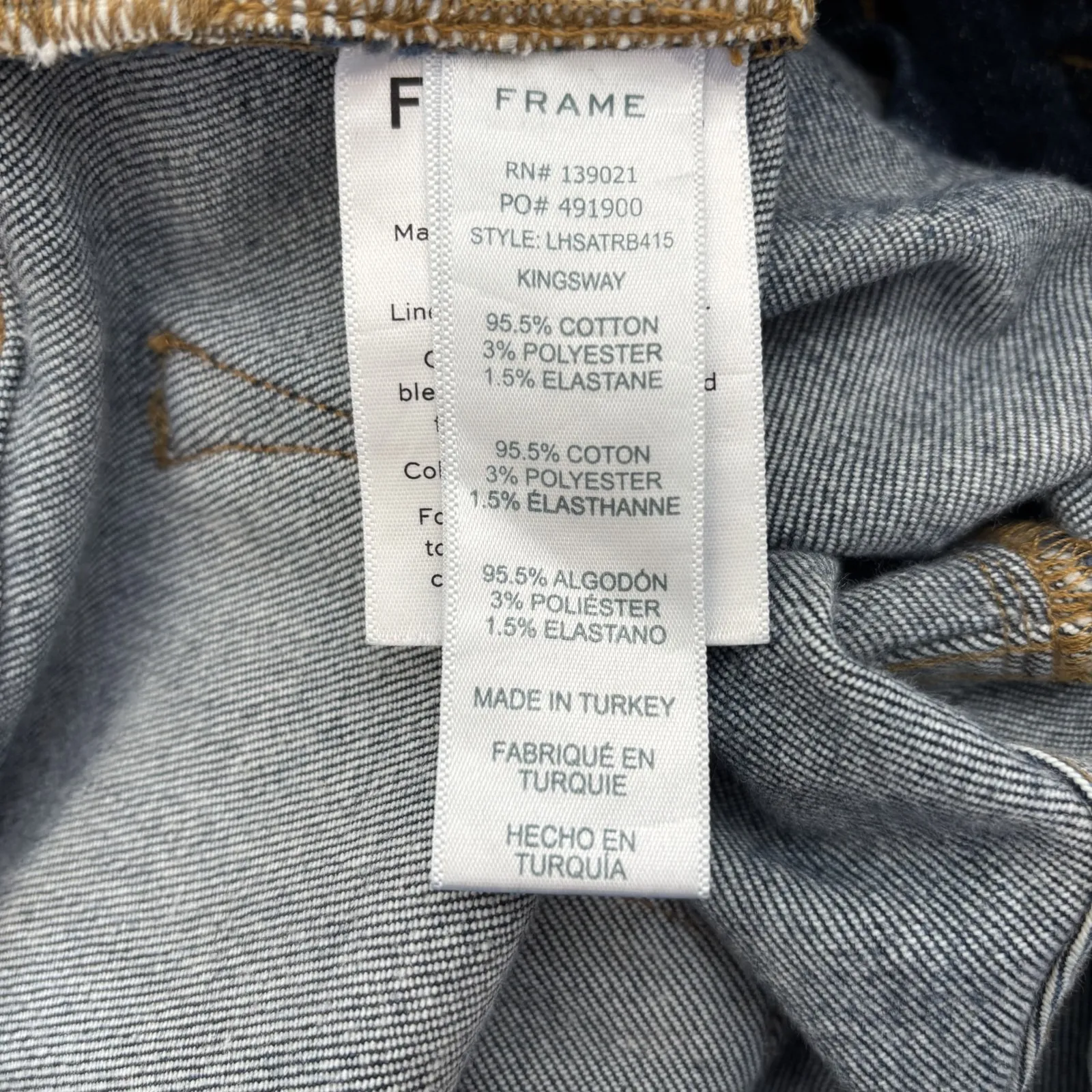 Frame‎ Le High Straight Jeans Womens 27 Blue Dark Wash Denim Stretch V Classic - Image 9