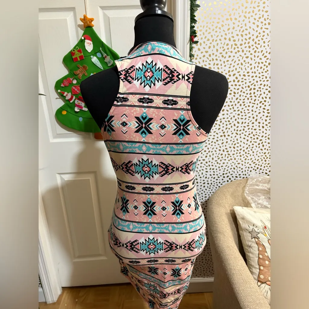 Iris basic  Multicolor Aztec Midi Dress - Image 3