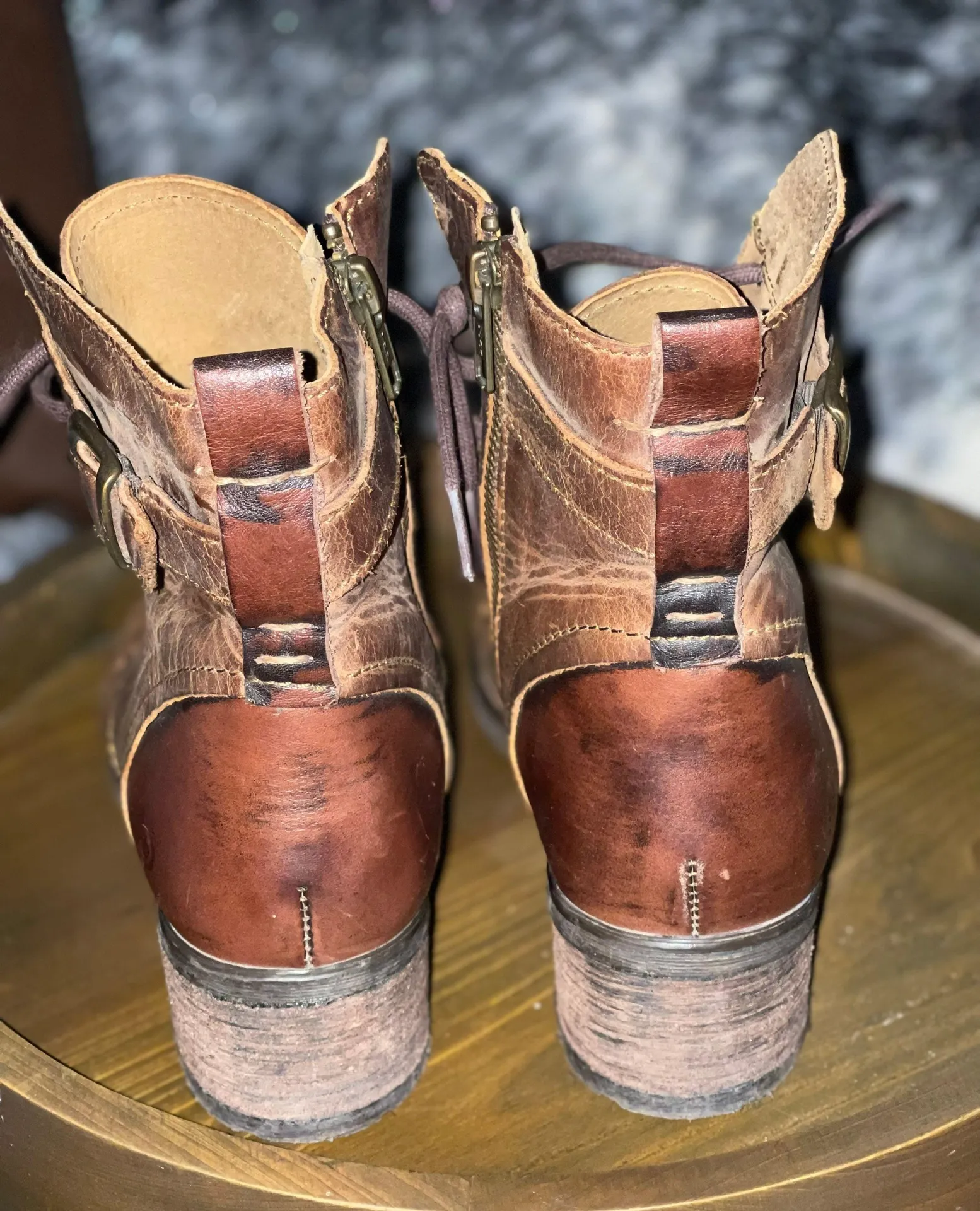 Born Lace Up Distressed Leather Boots  - Image 2