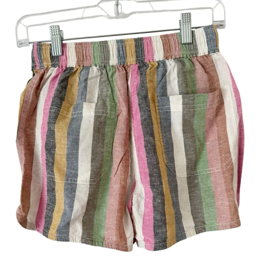 NWT Marine Layer Bold Stripe Hemp Tencel Pull On Beach Shorts Size XS - Image 2