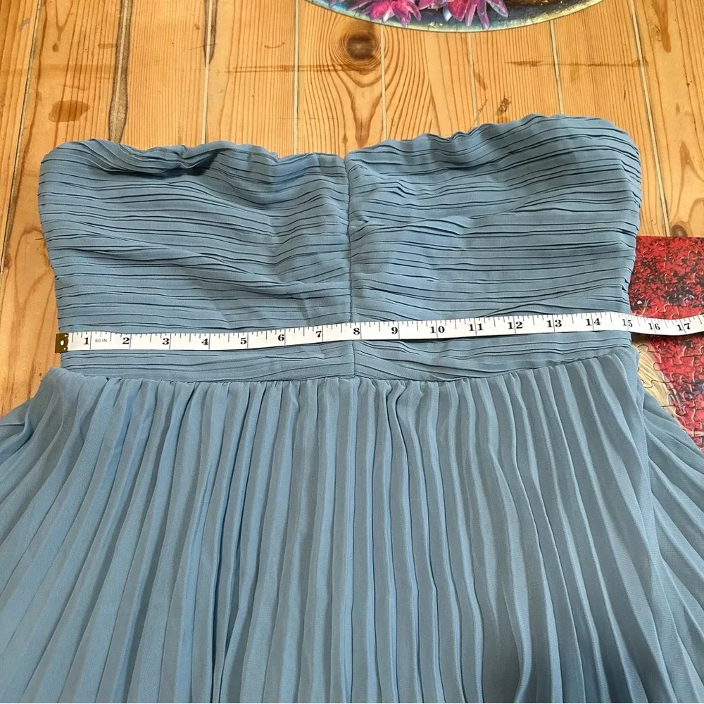 NWT Seriously Sensational Light Blue Strapless Tiered Maxi Dress Size L - Image 7