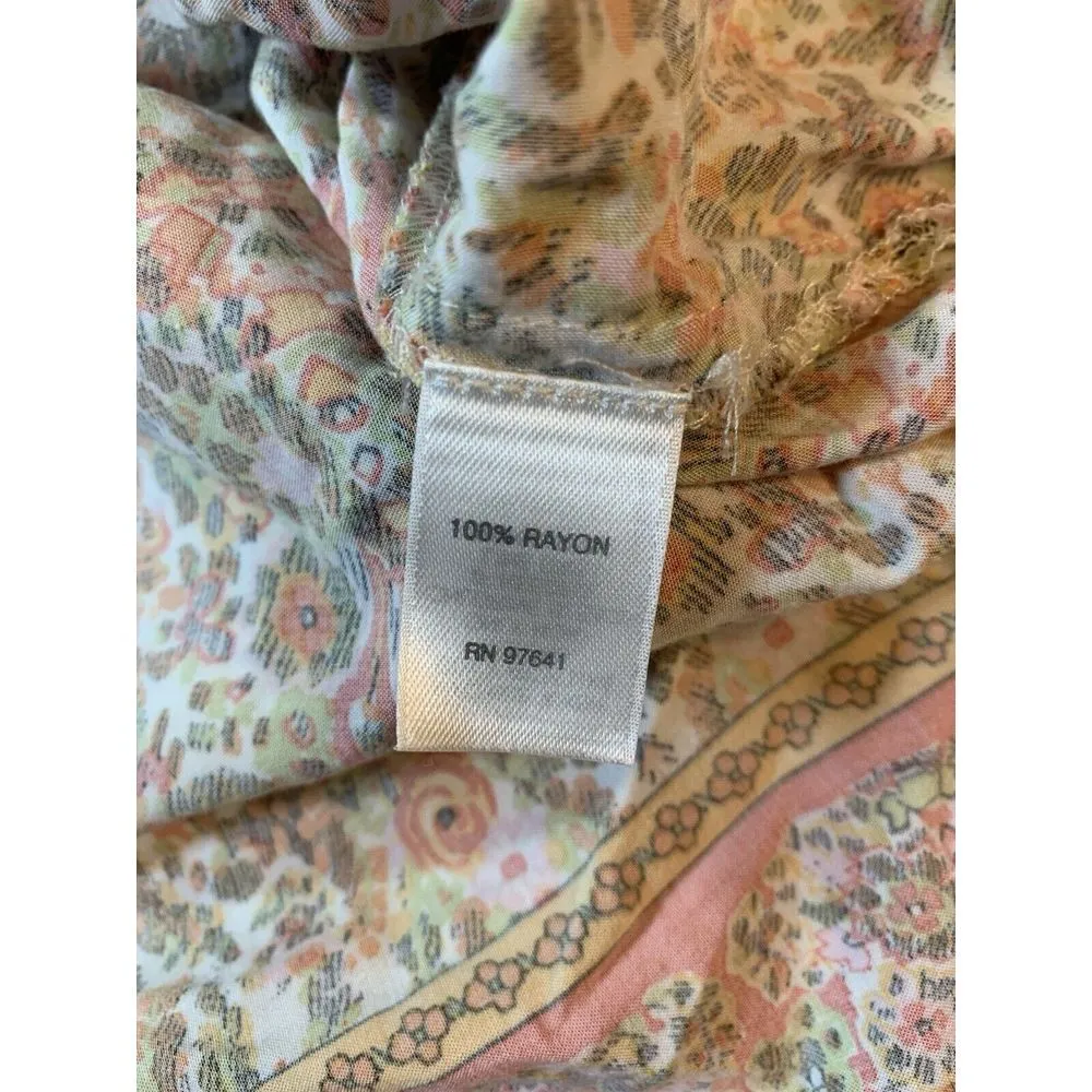 J Jill Sleeveless Button Up Shirt Womens XS Petite PXS Print Flowy Church Easter - Image 5