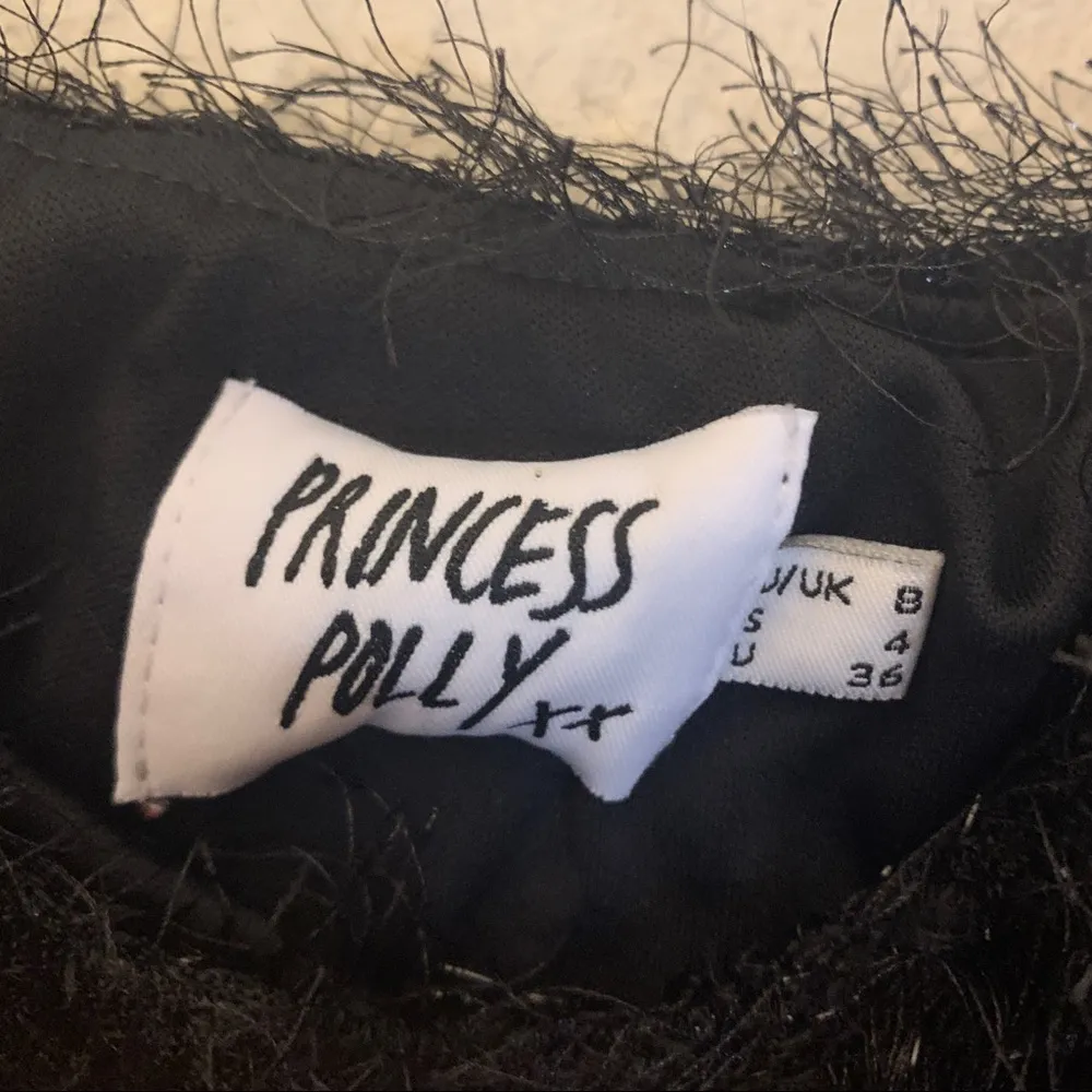 Princess Polly xx Socialite Black Mini Furry Shimmer Dress Size 4 - Image 7