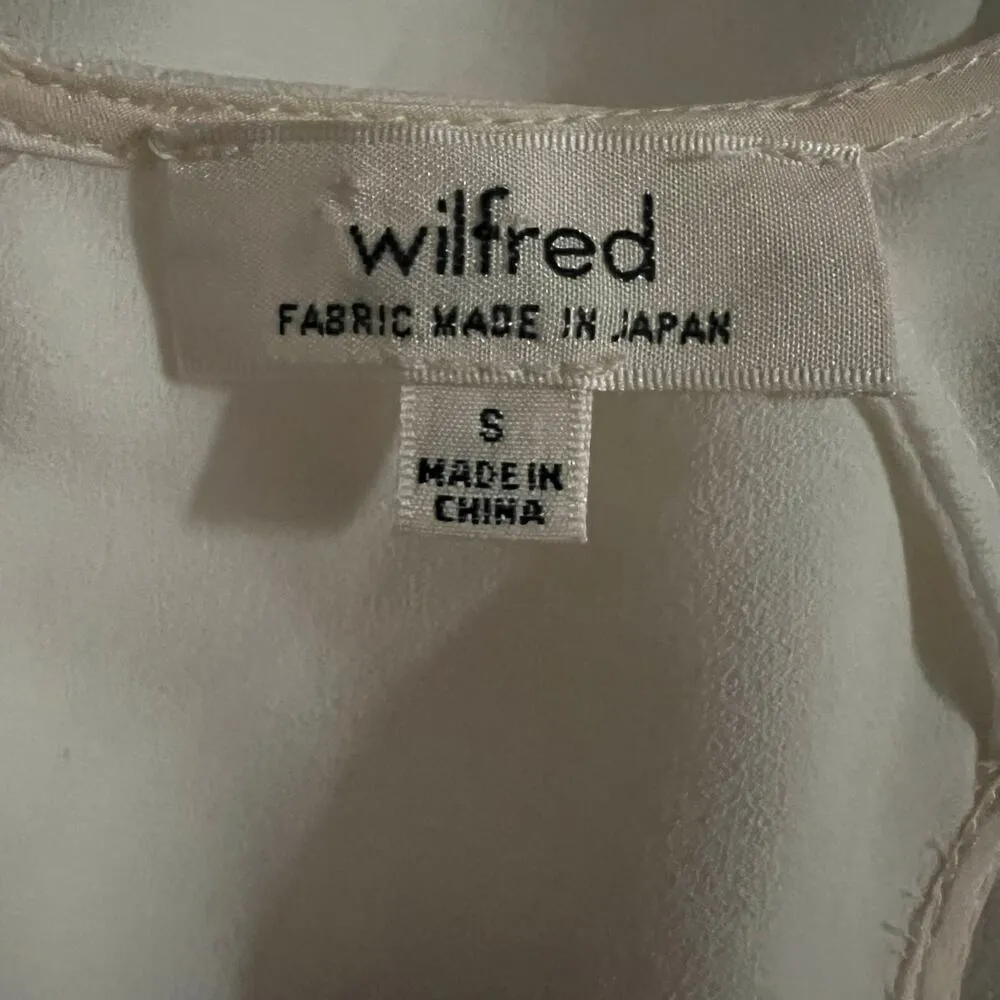 Aritzia Wilfred Adalene Japanese Crepe Silk Blouse Small Women’s White - Image 4