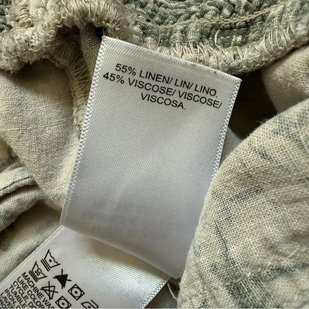 Lucky Brand Joggers Floral Tropical Pull On Small Khaki Green - Image 6