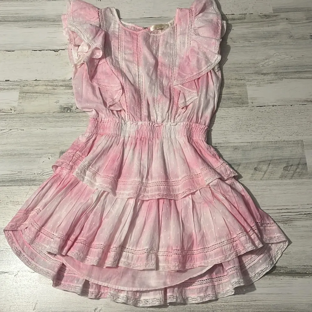 Love Shack Fancy Natasha Short Sleeve Eyelet Mini Dress Size XS - Image 2