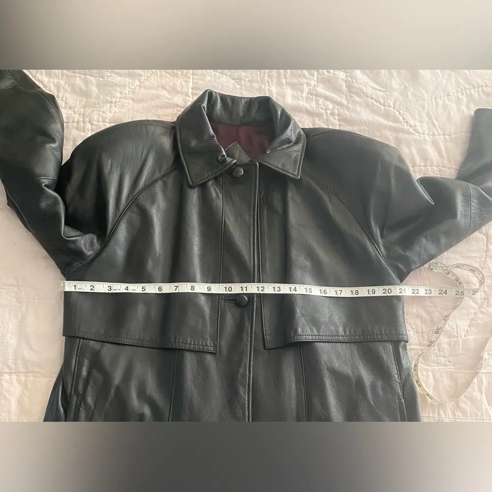 Reed Sportswear Leather Trench Coat Black M - Image 9