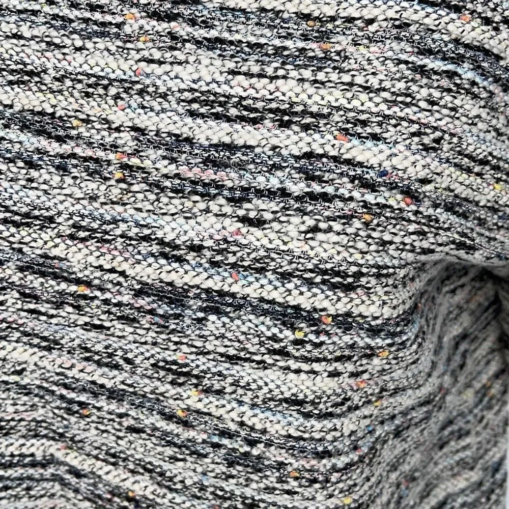 LOFT Womens Tweed Top Black White Short Sleeve Shirt Speckled Black White Small‎ - Image 5