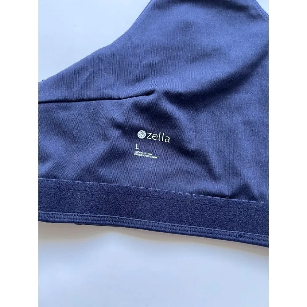 Zella STUDIO LITE LONGLINE BRA IN NAVY NIGHTFALL Size Large - Image 3