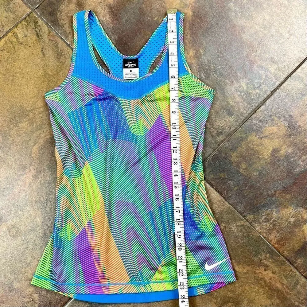 Nike Pro Dri-Fit Neon Mesh Active Wear Tank Top Small - Image 8