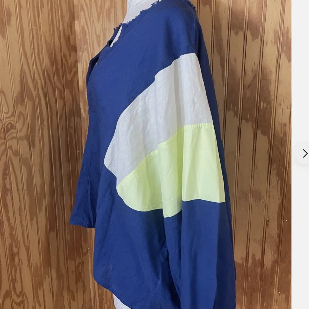 Free People We the Free Beating Hearts Drawstring Top in Blue Alpine sz sm NWT - Image 7