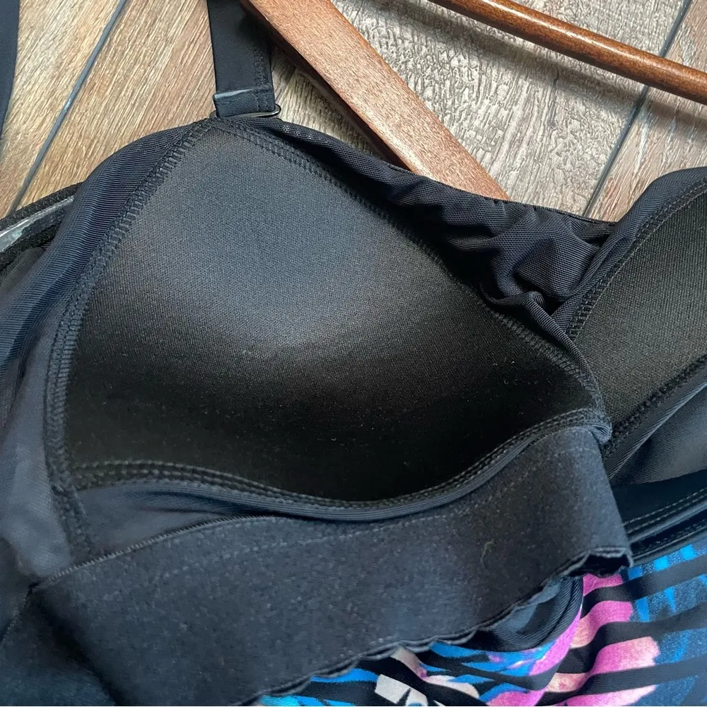 Cactus Womens Swim Swimsuit One Piece Retro Floral Stripe Padded Size 16 - Image 10