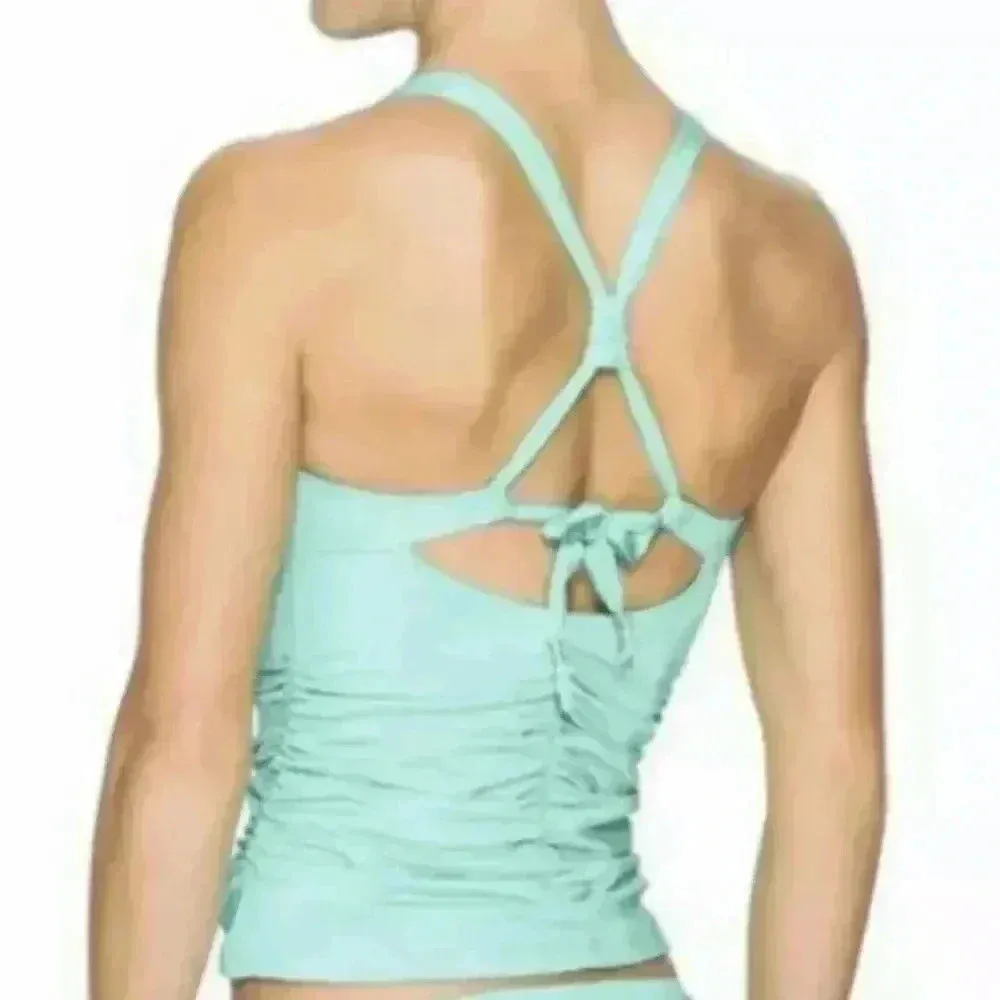 Athleta Mint Green AquaLuxe Swimsuit Tankini Top set - Image 3