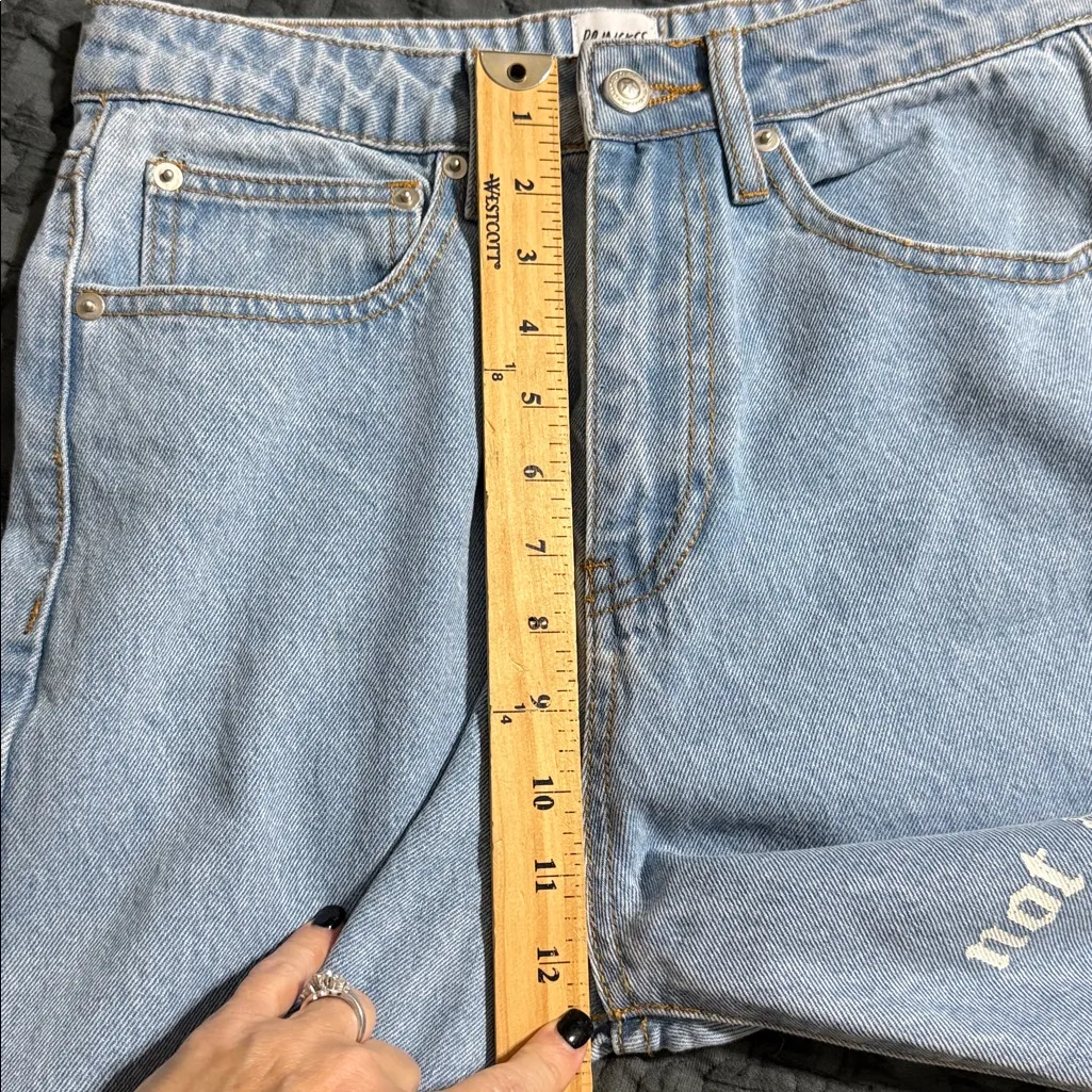 Princess Polly size 6 not an angel straight leg denim jeans stars preloved - Image 6