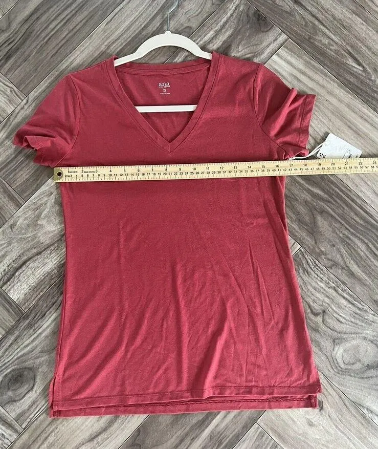 Ana A New Approach Womens Garnet Glow V Neck Cap Sleeve Top Size XS - Image 5