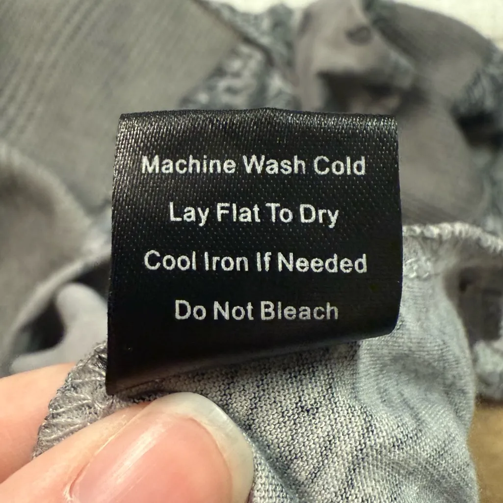 POL Bandana Printed Henley Blouse with Hood in Black & Grey Women’s Size Small - Image 8