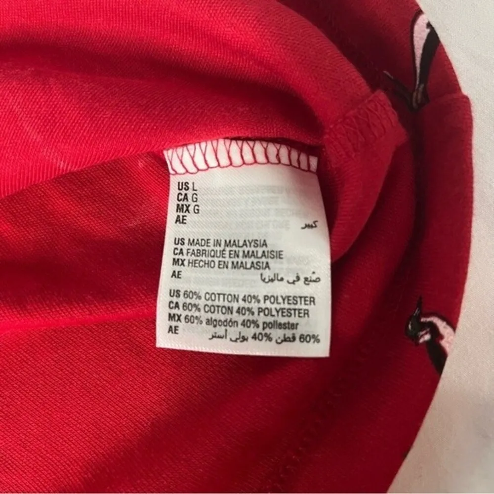 Karen Scott Size L Red Ski Penguin Winter Mock Neck Cotton Blend Shirt Grandma - Image 5