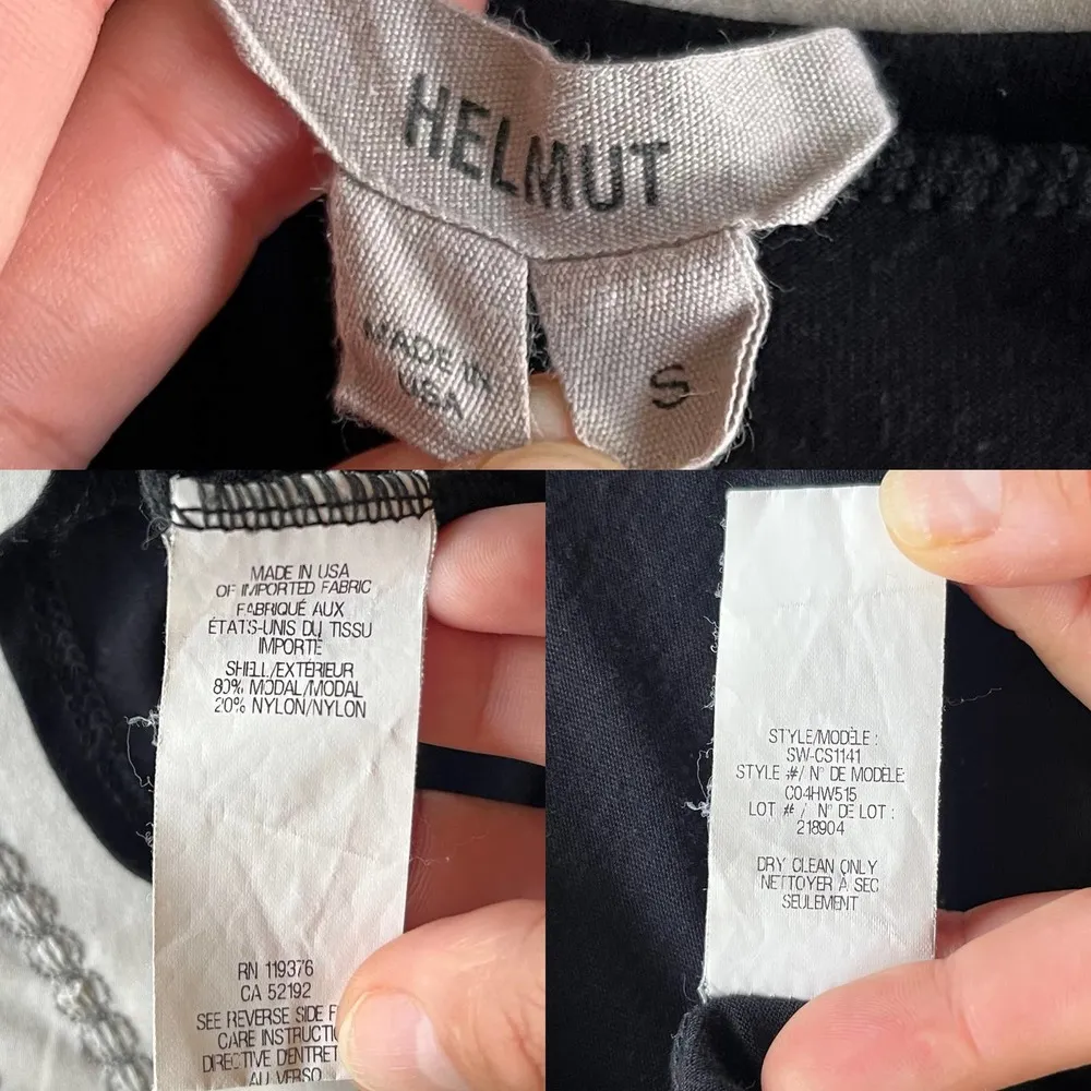 HELMUT LANG Black Asymmetrical Blouse Scoop Neck Sleeveless Tank Top Small EUC - Image 5