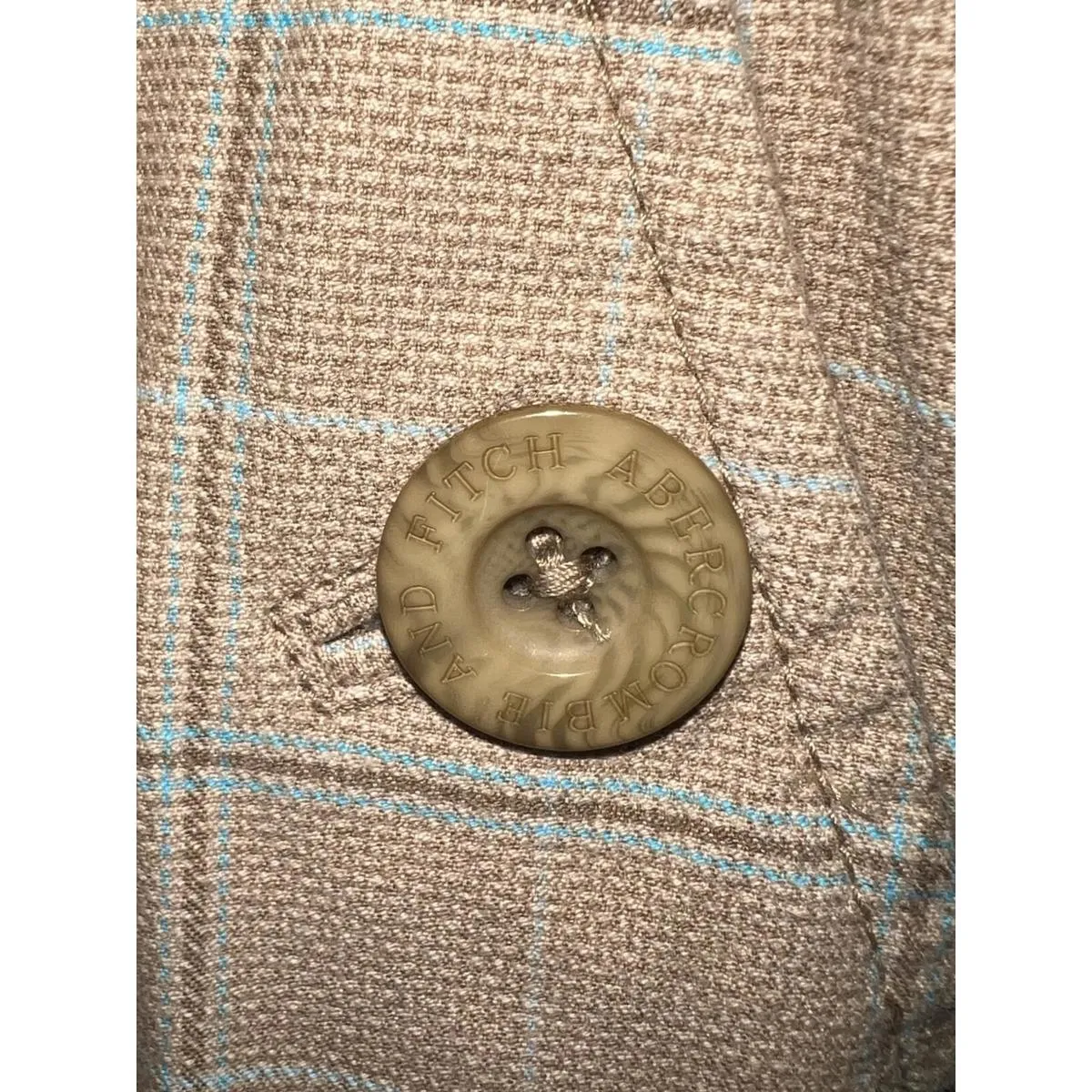 VTG 1990s Abercrombie & Fitch Tan Plaid Capri Cuffed Pants - Image 9