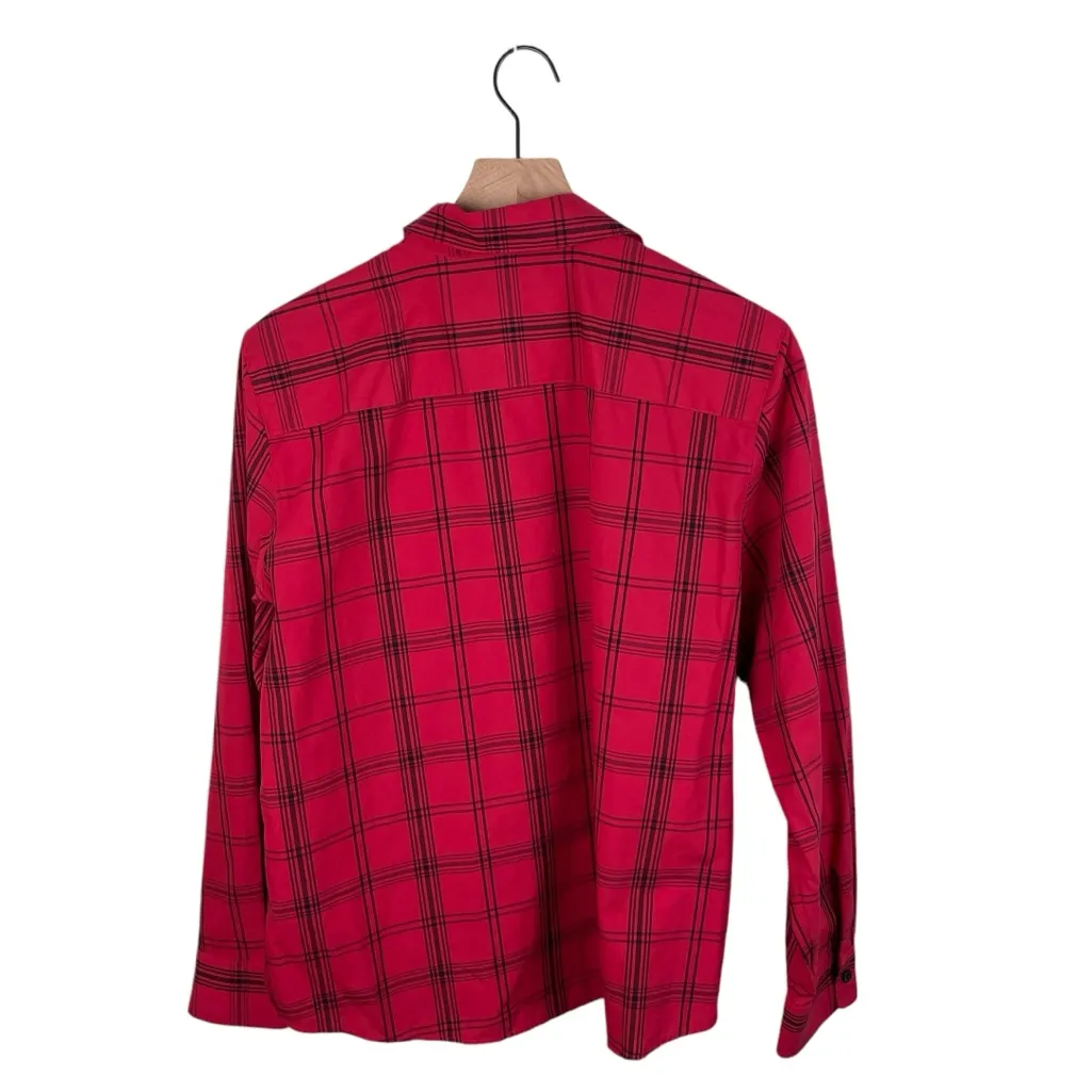 Foxcroft Wrinkle Free Shaped Fit Button Down Shirt Women's Size 14 Red Plaid - Image 2