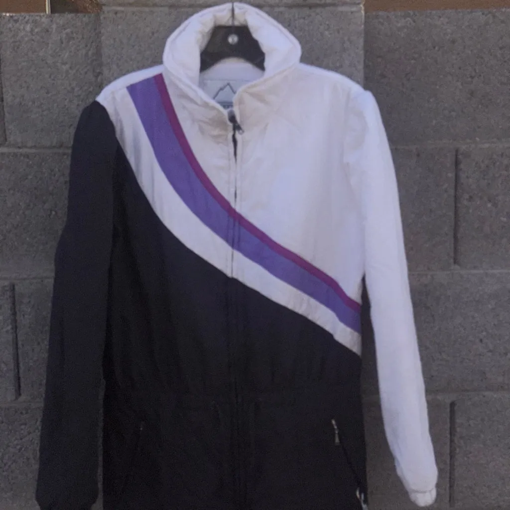 Vintage Snuggler Ski Snowboard Snowsuit Women's Size 10 Black White Purple Size M - Image 2