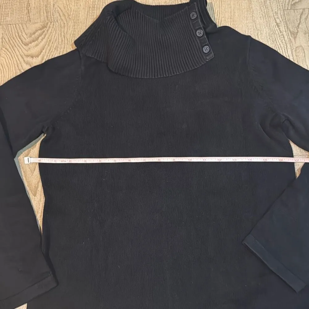 Liz Claiborne 100% cotton black mock neck sweater size medium - Image 9