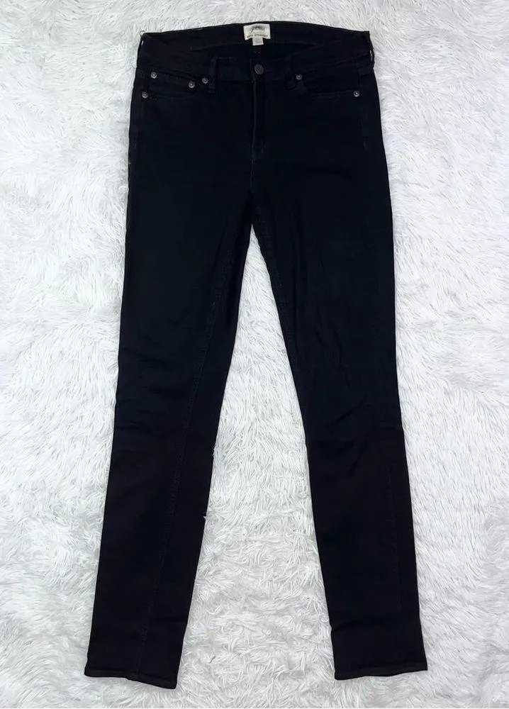 J. CREW Women’s Mid Rise Reid Straight Black Denim Jeans 27 - Image 2