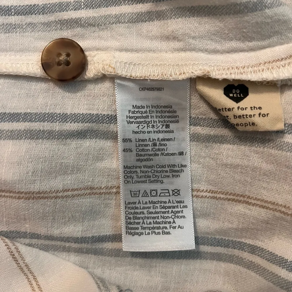 Madewell Linen-Cotton Princess-Seamed Midi Dress in Stripe
Size XL - Image 2