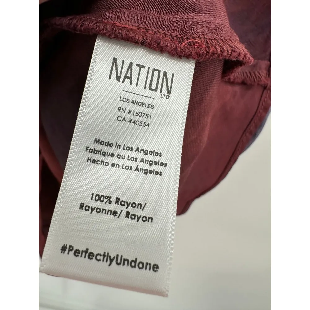 Nation LTD Top Women XS NWT Crush Red Black Kate Tie Dye Draped Neck Bias - Image 8