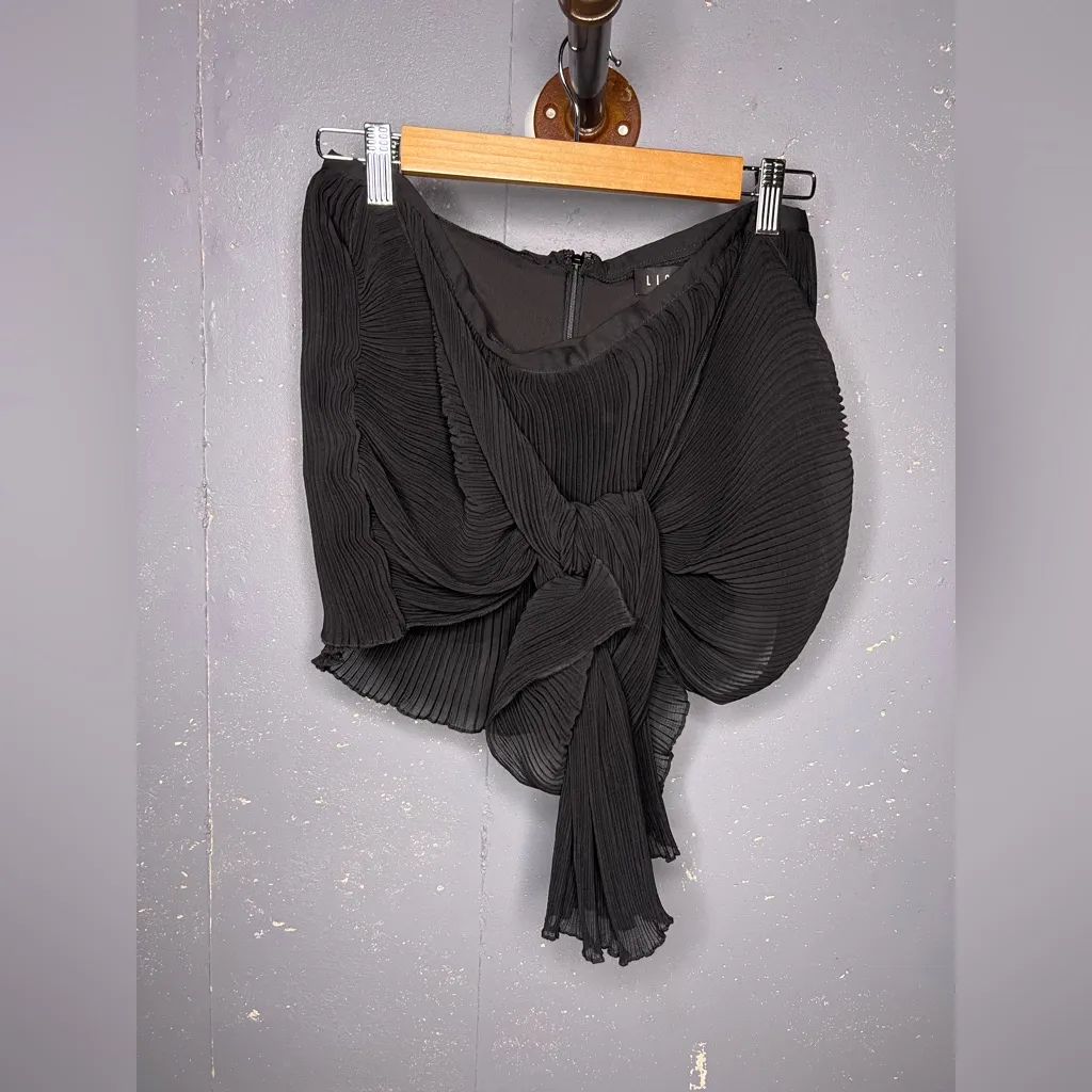 Lioness Black Asymmetrical Skirt with Ring Detail - Image 4