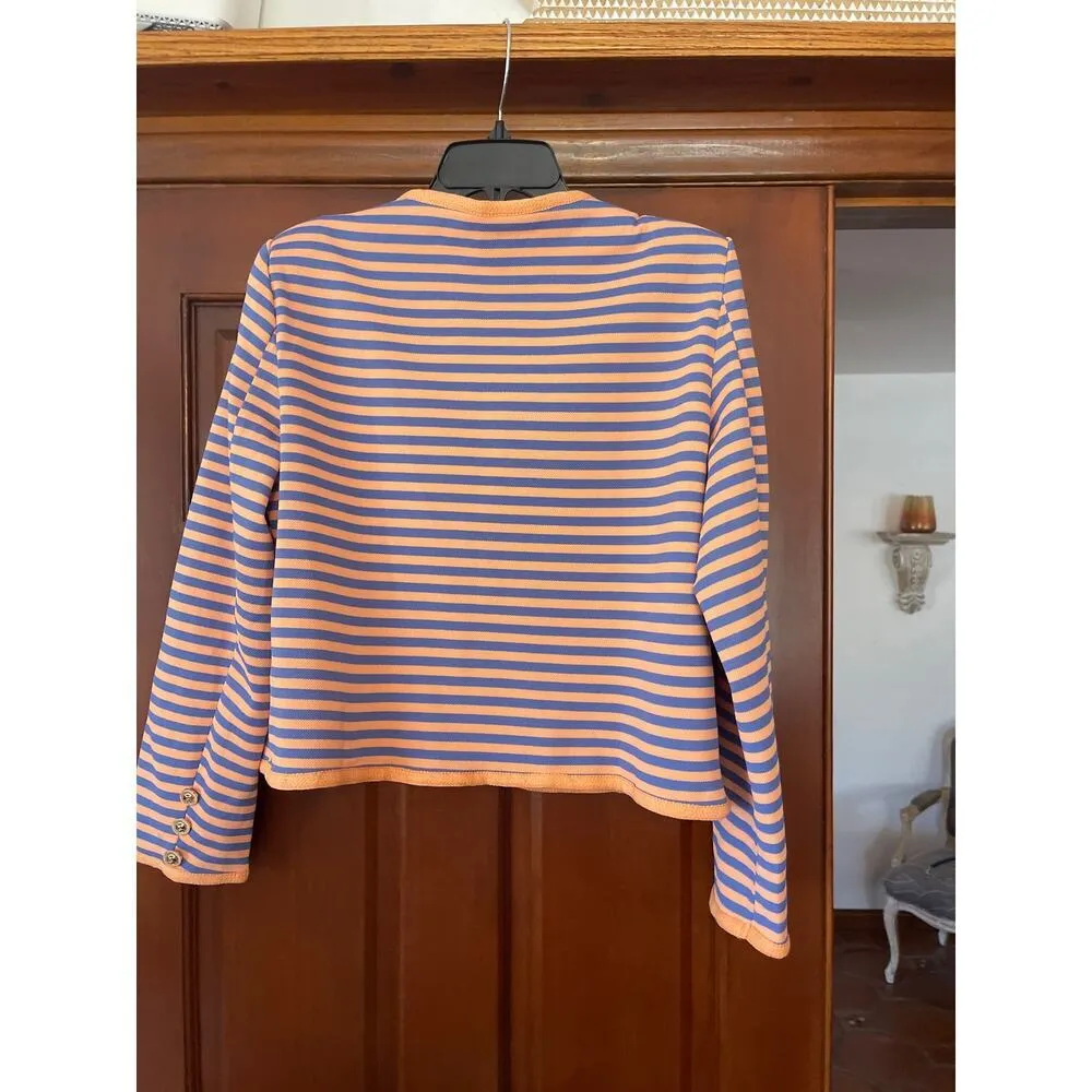 Pretty Garden striped poly knit blazer size L - Image 5