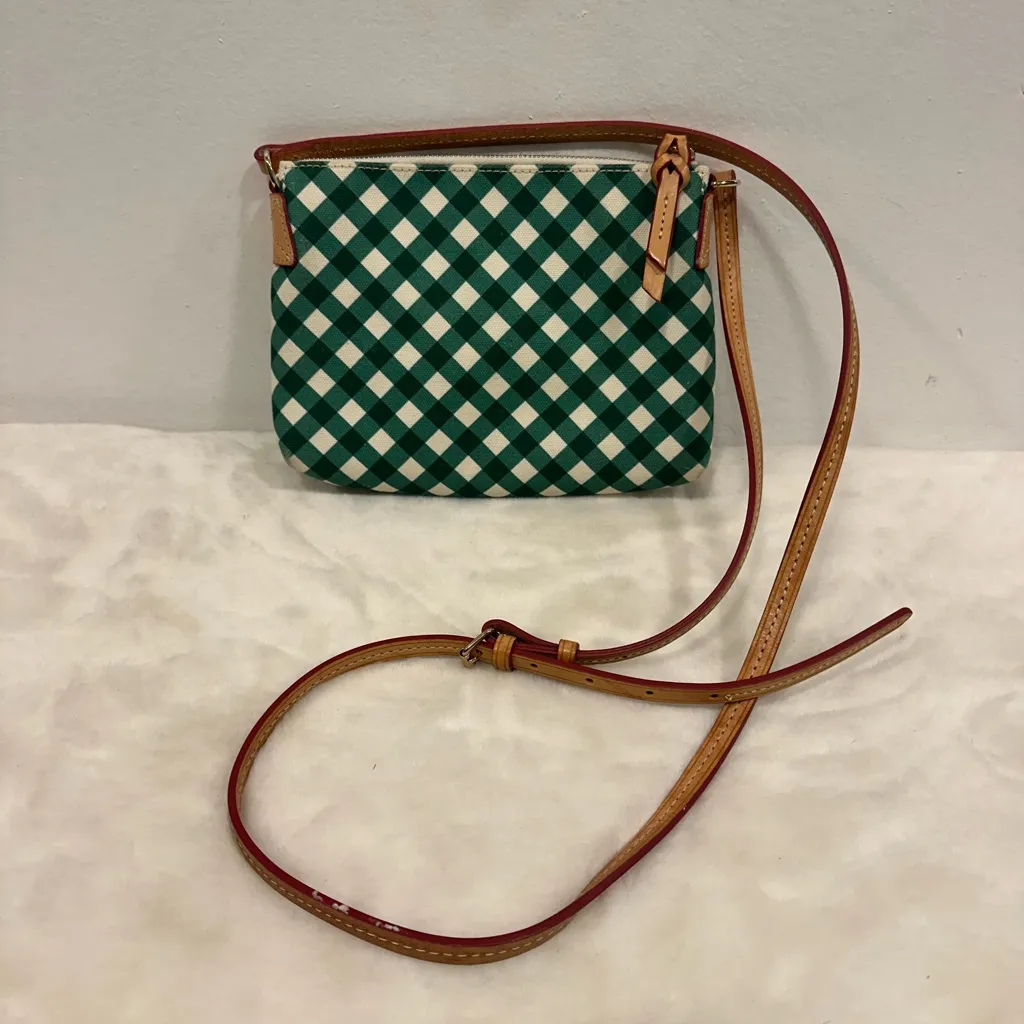 Dooney & Bourke Green Checkered Crossbody Bag! - Image 4